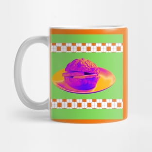 Pineapple Bun - Funky Hong Kong Street Food - Pop Art Neon Purple with Lime Green Mug